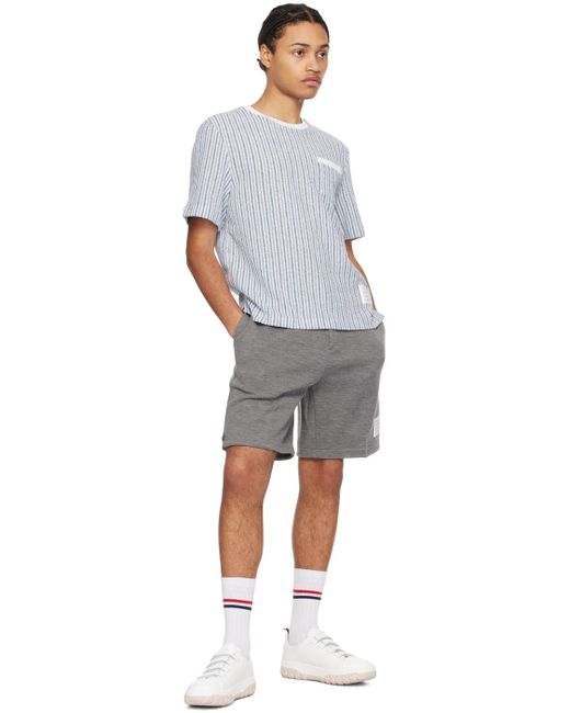 Thom Browne Multicolor Blue & Gray Striped T-shirt for men