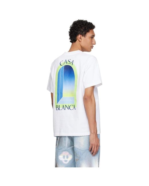 Casablanca White Arches Short Sleeve T‑Shirt for men