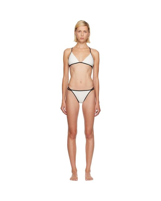 Balmain Natural Off- Monogram Lycra Bikini