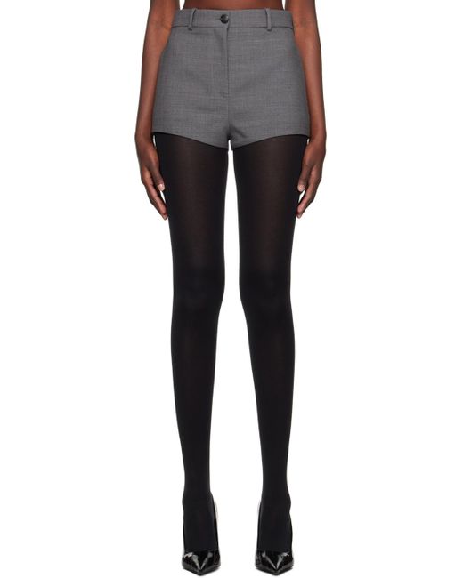Ferragamo Black Gray High-rise Shorts