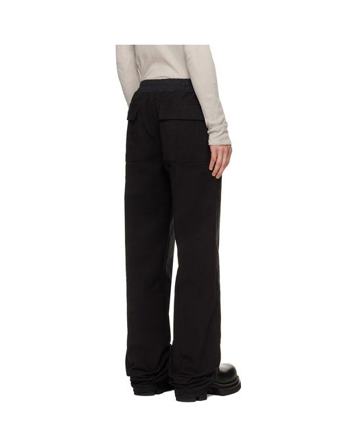 Rick Owens Black Tower Dietrich Drawstring Trousers for men