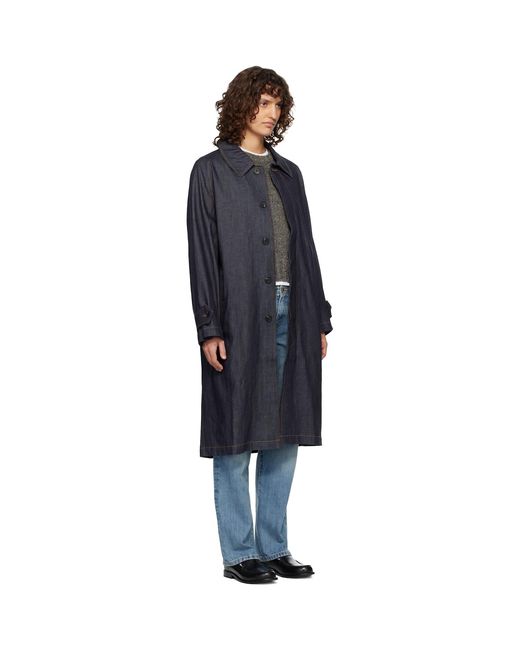 A.P.C. Black Amy Denim Mac Coat