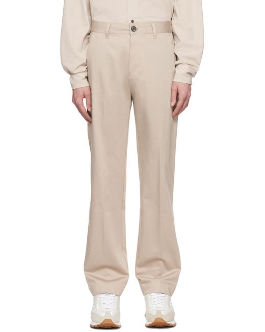 AMI Natural Button-fly Trousers for men