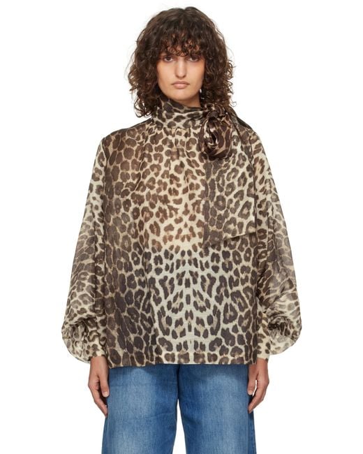 Zimmermann Blue Illustration Billow Blouse