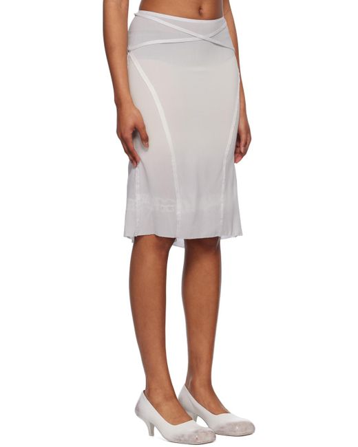 Hyein Seo White Paneled Midi Skirt