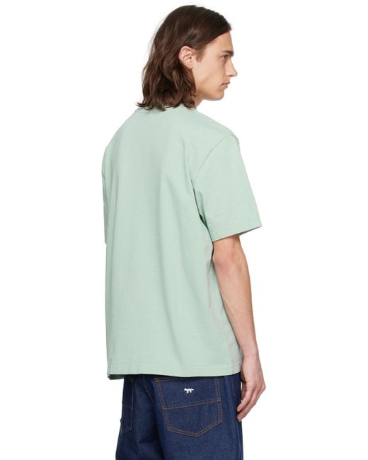 T-shirt vert à image à logo Maison Kitsuné pour homme en coloris Green