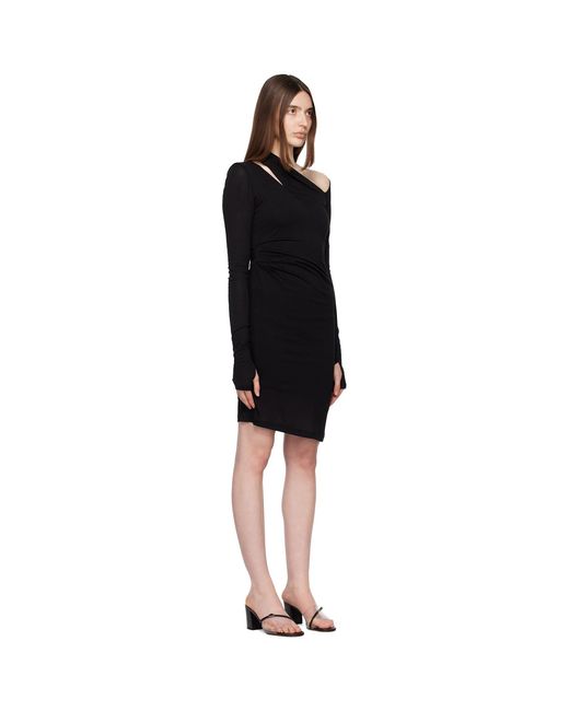 Helmut Lang Black Scala Midi Dress