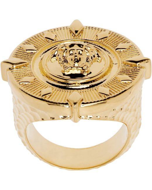 Versace Metallic Medusa Ring for men