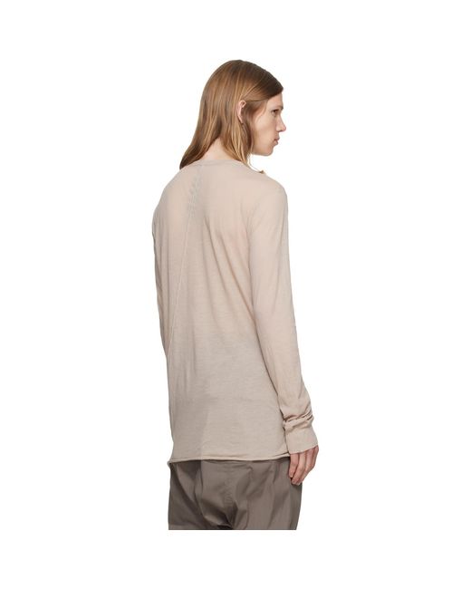 Rick Owens Natural Taupe Tower Basic Ls T-Shirt for men