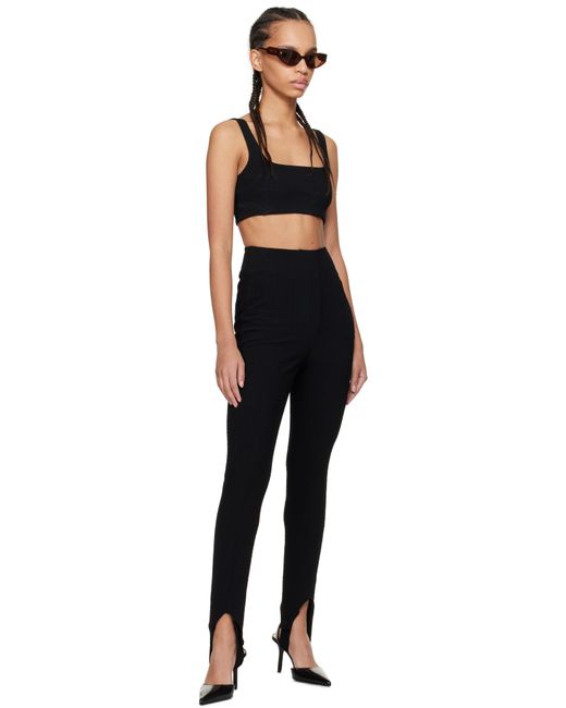 Pantalon Savita Noir En Tissu Gaufré À Sous-Pieds Nanushka en coloris Black