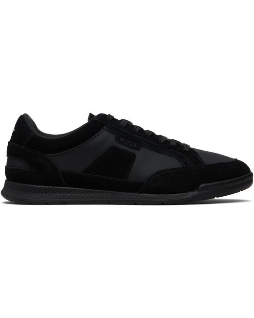 Boss Black Satin Low Sneakers for men