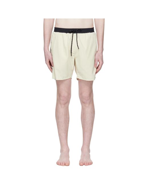 Boss Natural Off- Contrast Band Logo Swim Shorts for men