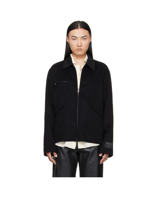 MM6 by Maison Margiela Black Double-Faced Wool Zip Jacket for men