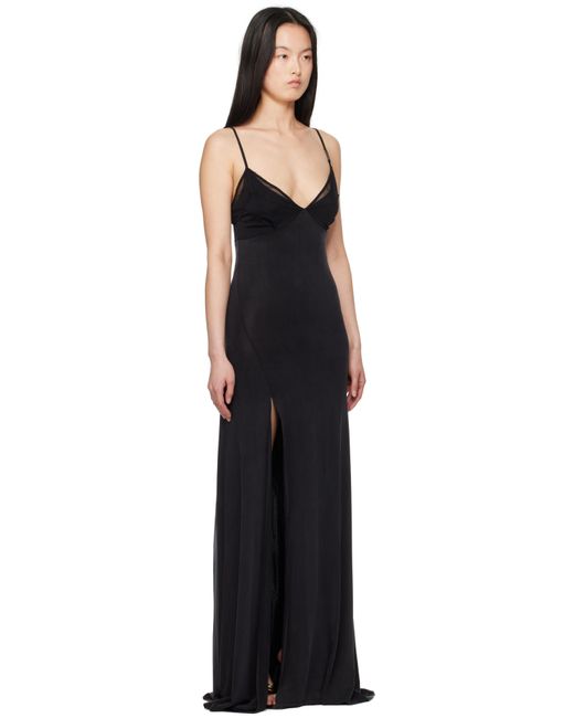 Versace Jeans Couture ブラック スリップ マキシドレス Black