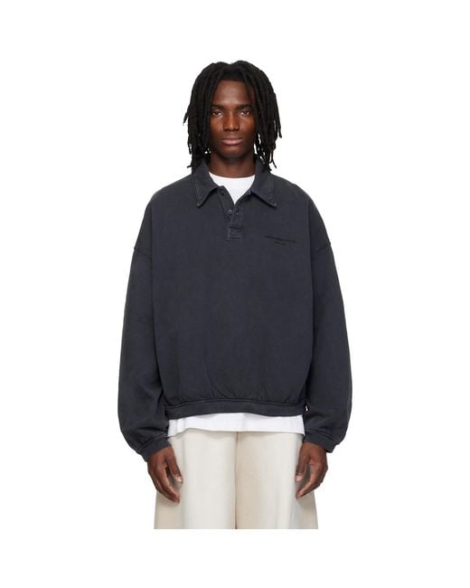 Alexander Wang Black Long Sleeve Polo for men
