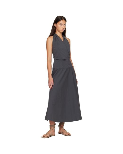 St. Agni Black Halter Circle Hem Midi Dress