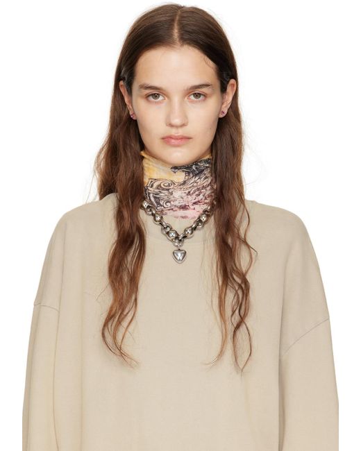 Acne Studios アクネ シルバー ハートチャーム ネックレス Acne