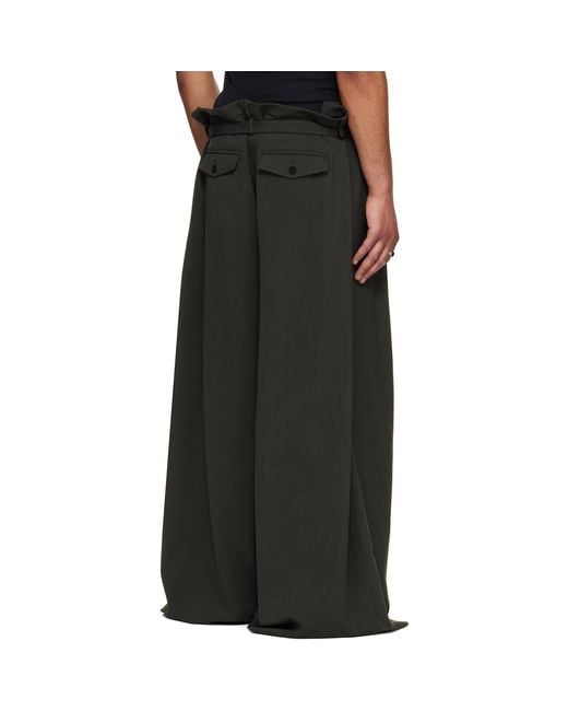 Lu'u Dan Black Slacker Maxis Trousers for men