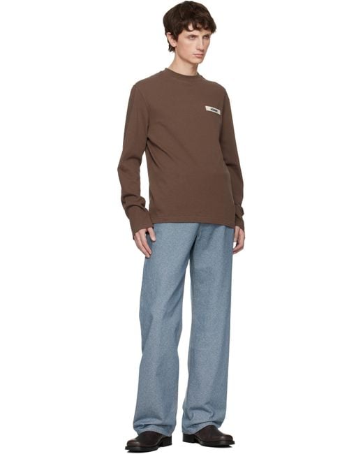 Jacquemus Brown 'The Gros Grain' Long-Sleeve T-Shirt for men