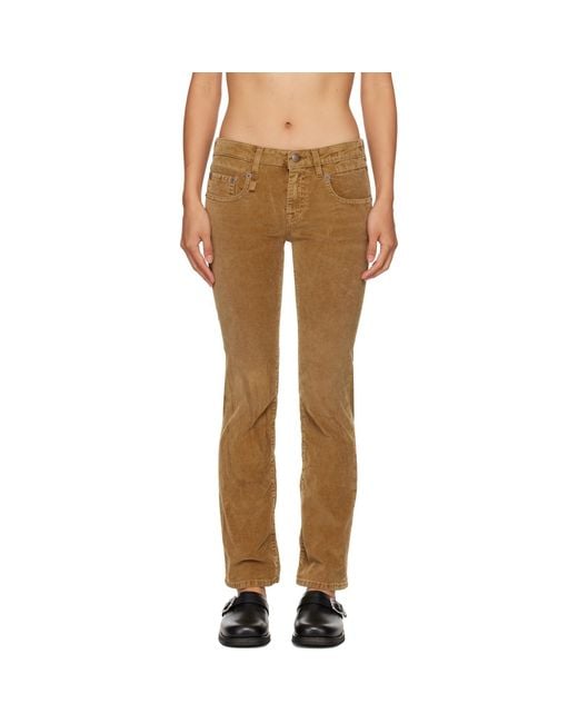 R13 Brown Boy Kick Trousers