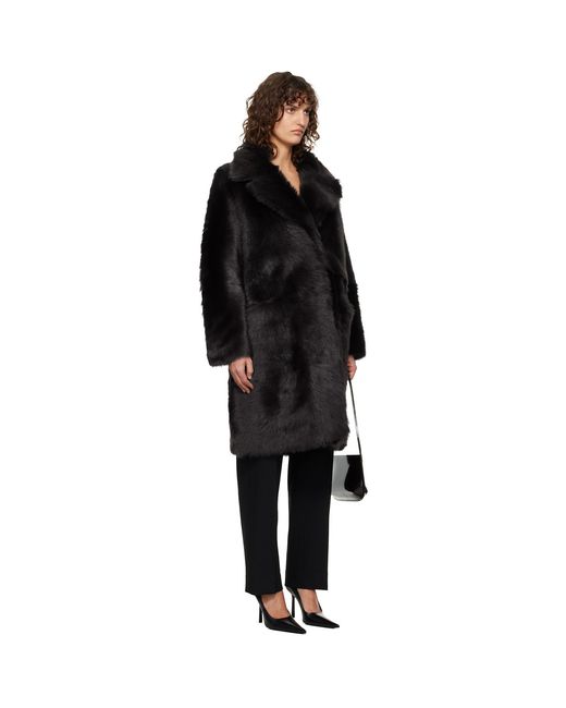 Nour Hammour Black Evita Shearling Coat