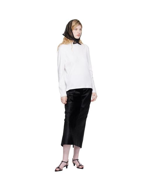 Lanvin Black Silk Organza Triangle Scarf