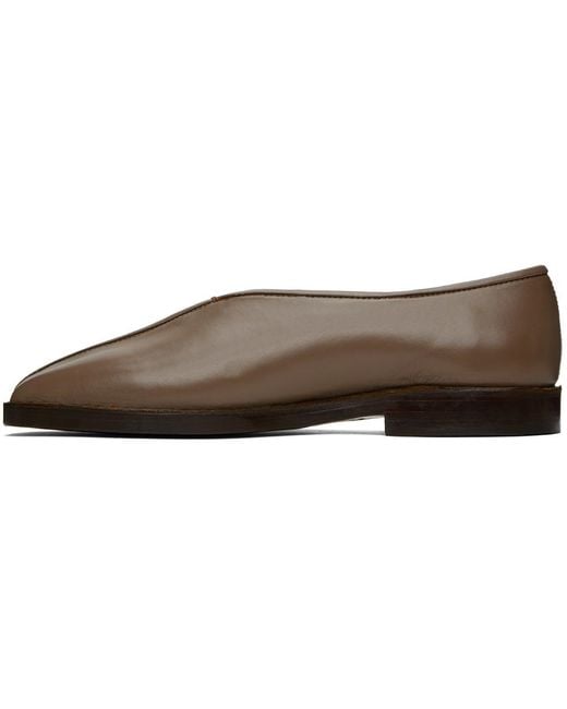 Lemaire Black Taupe Flat Piped Slippers