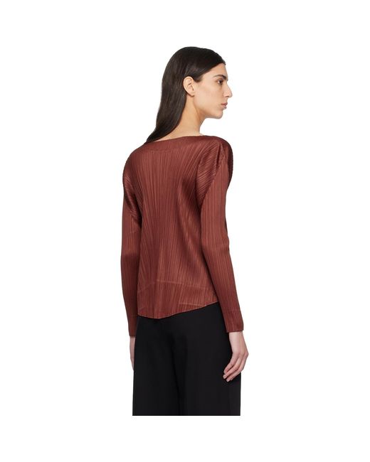 Pleats Please Issey Miyake Red Burgundy Monthly Colors October Top