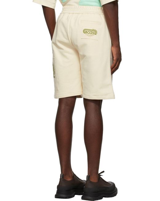 Gcds Natural Beige Eco Regular Sweat Shorts for men