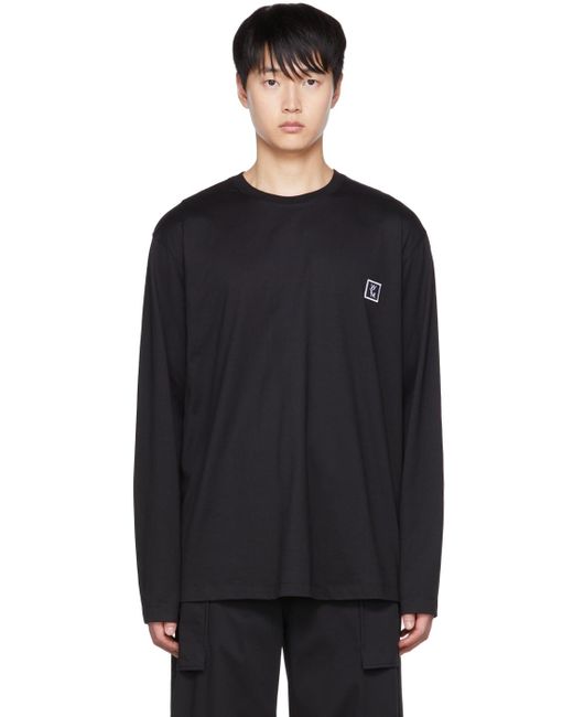 Wooyoungmi Black Embroide Long-sleeve T-shirt for men
