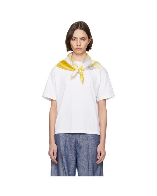 Bottega Veneta White Pima Cotton Scarf T-Shirt