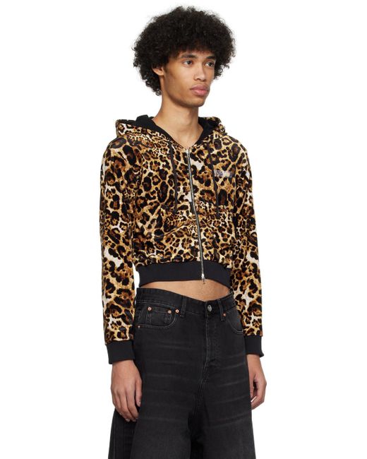 Pull à capuche brun à motif léopard Vetements pour homme en coloris Black