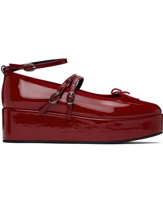 Repetto Red Cendrillon Platform Mary Jane Ballerina Flats