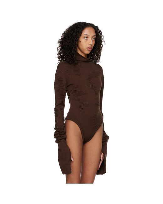 SELASI Brown Ssense Exclusive Kbn Knitwear Edition Bodysuit