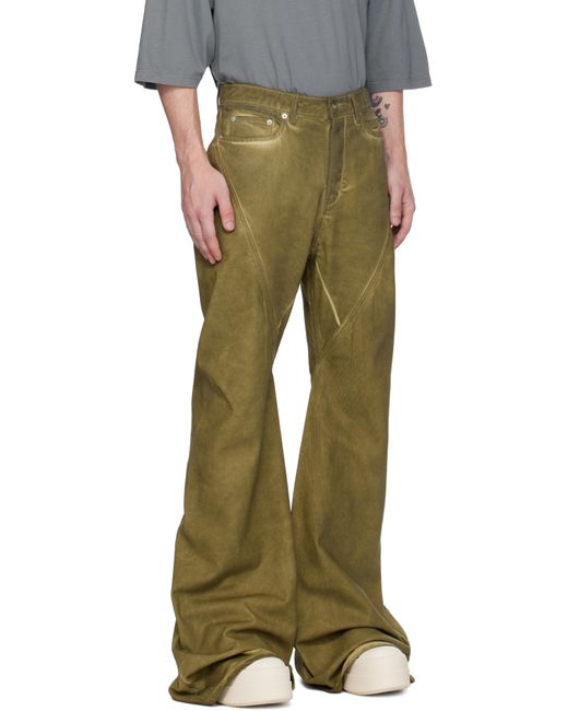 Rick Owens Green Porterville Bias Bootcut Jeans for men