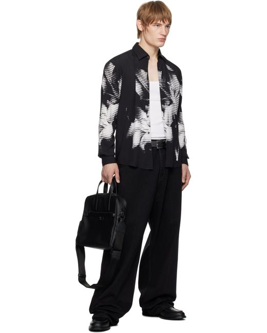 HUGO Black Flower Shirt for men