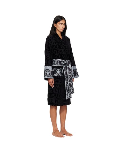 Versace Black 'I Heart Baroque' Bathrobe