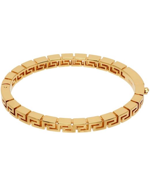 Versace Black Gold Greca Bangle Bracelet for men
