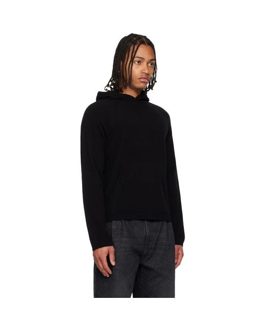 Our Legacy Black Knitted Hoodie for men