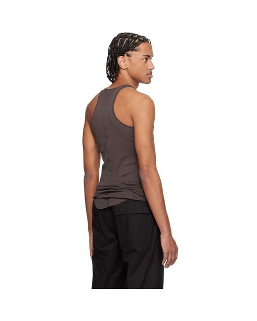 Rick Owens Black Temple Basic Rib Tank Top for men