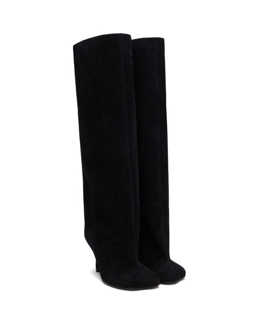 MM6 by Maison Margiela Black Suede Tall Boots