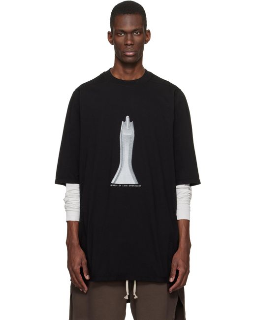 Rick Owens Men's Black Temple Jumbo S/S T-Shirt