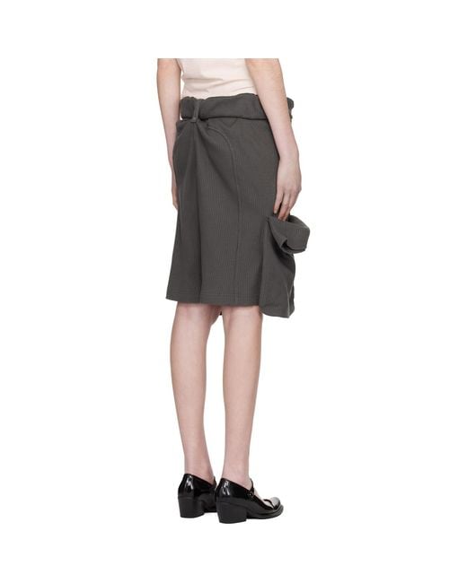 OPEN YY Black Rolled Waist Sweat Cargo Shorts