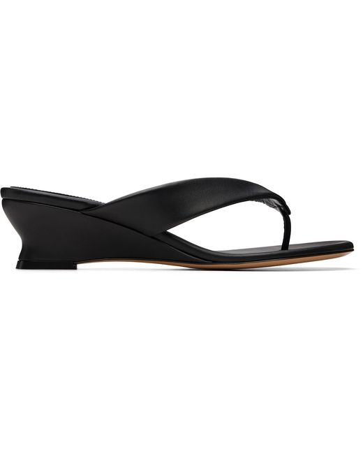 Le Monde Beryl Black Micro Wedge Thong Heeled Sandals