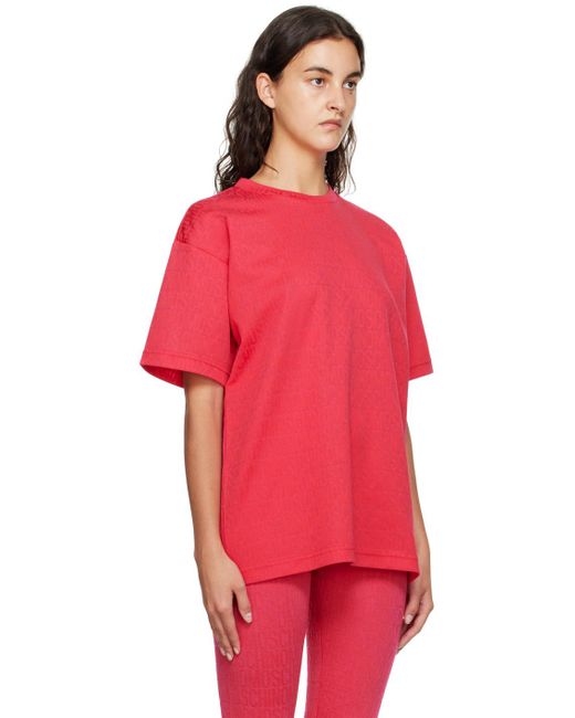 Moschino Red Pink All Over T-shirt