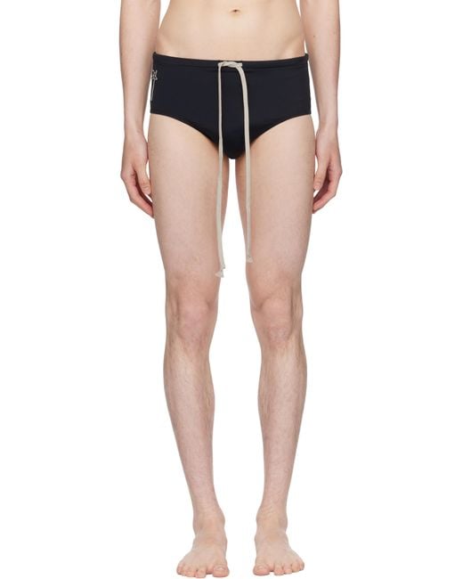 Rick Owens Black Champion Edition Jersey Swim Briefs for men