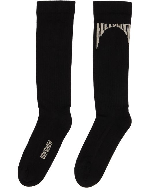 メンズ Rick Owens ブラック Hollywood ハイソックス Black
