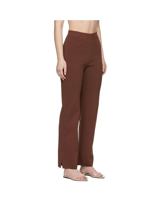 Nanushka Brown Burgundy Domino Compact Lounge Pants