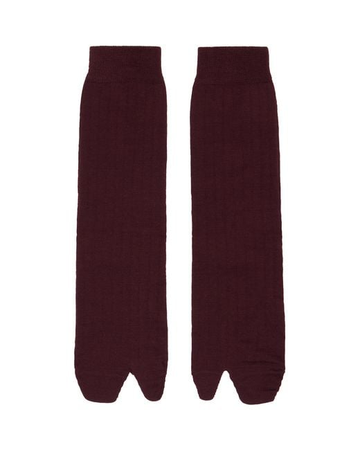 Maison Margiela Purple Burgundy Wool Tabi Socks