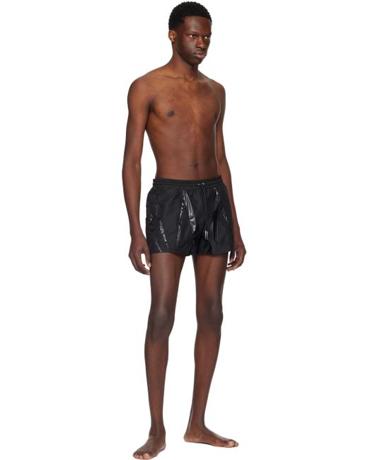 Mugler Black Paneled Swim Shorts for men
